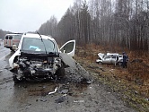 В результате ДТП на 327 км. а/д Пермь – Екатеринбург погиб водитель а/м ВАЗ - 21120. Фото. Видео.
